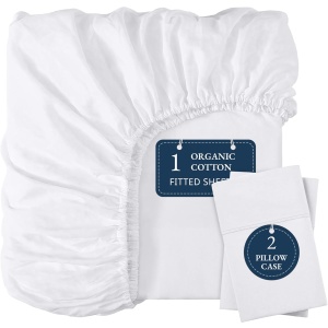 LANE LINEN Eco Friendly Fitted Sheet Full Size
